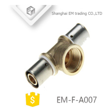 Connecteur de compression chromé EM-F-A007 Raccord de tuyau en laiton à 3 voies